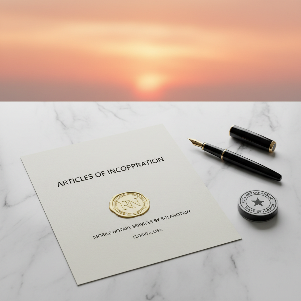 Articles of Incorporation – Mobile Notary Services by RolaNotary (RON)