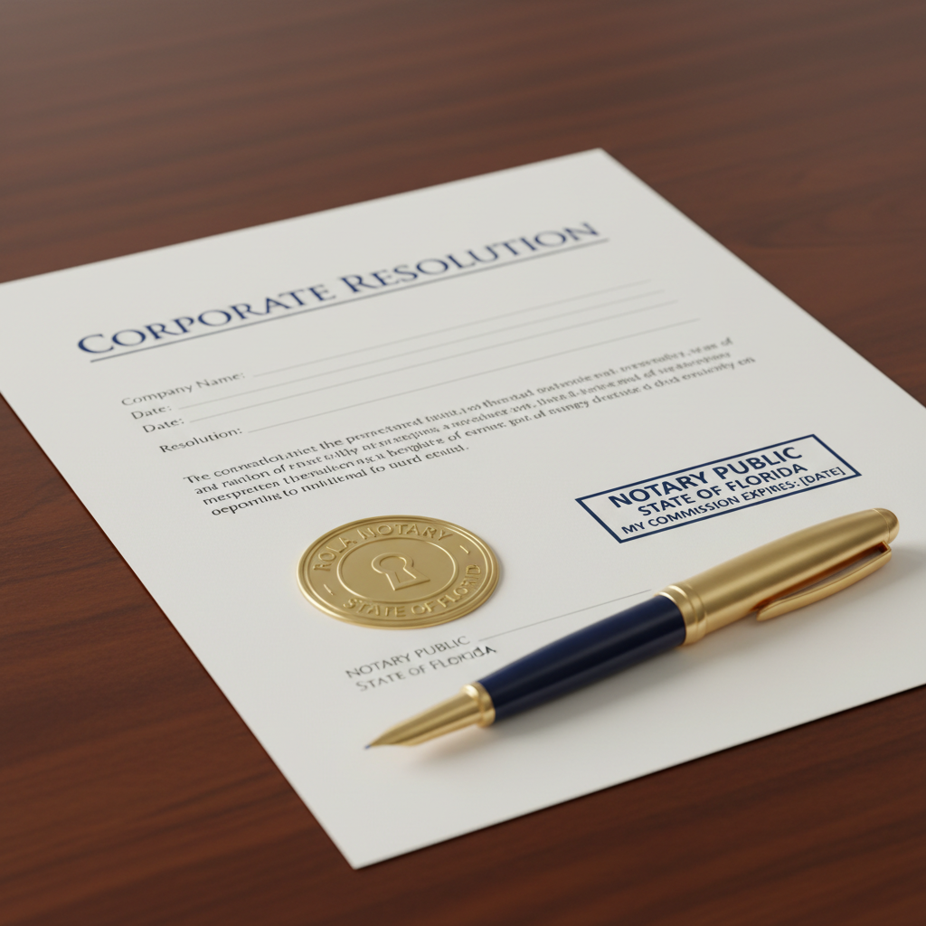 Corporate Resolutions – Mobile Notary Services by RolaNotary (RON)