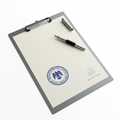Lien release form with notary seal and pen on white background