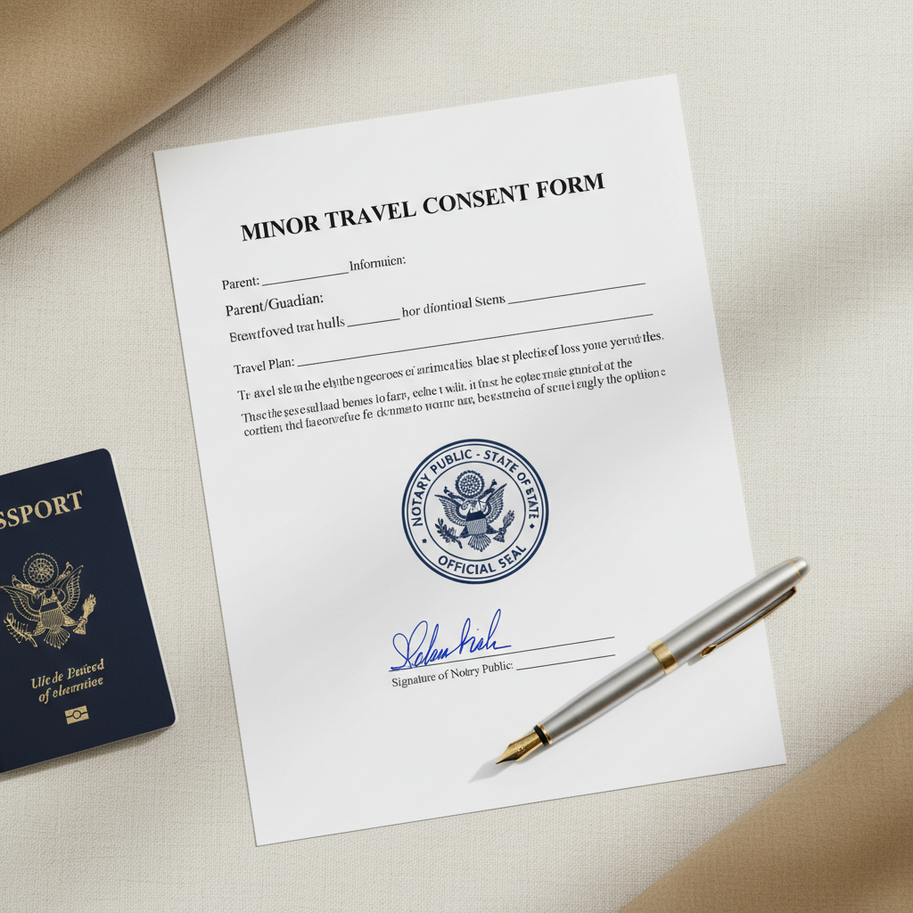 Minor Travel Consent Forms Notarization (RON)