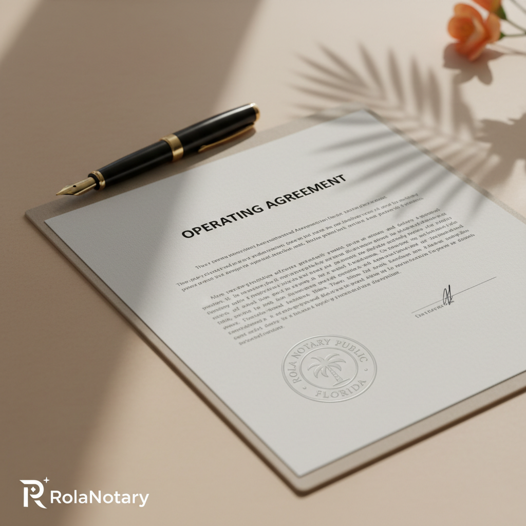 Operating Agreements – Mobile Notary Services by RolaNotary (RON)